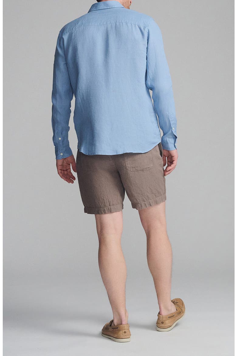 Regular Fit Linen Button-Up Shirt, Alternate, color, FADED DENIM