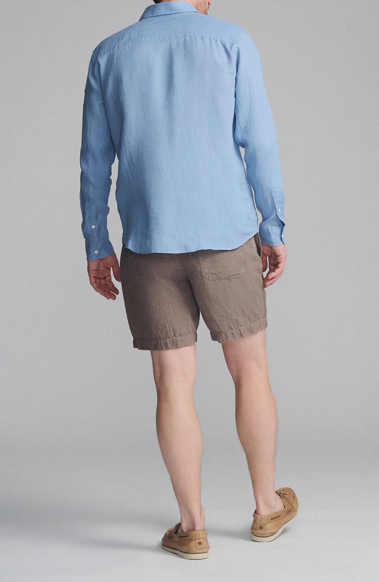 Mavi Jeans Regular Fit Linen Button-Up Shirt, Alternate, color, Faded Denim