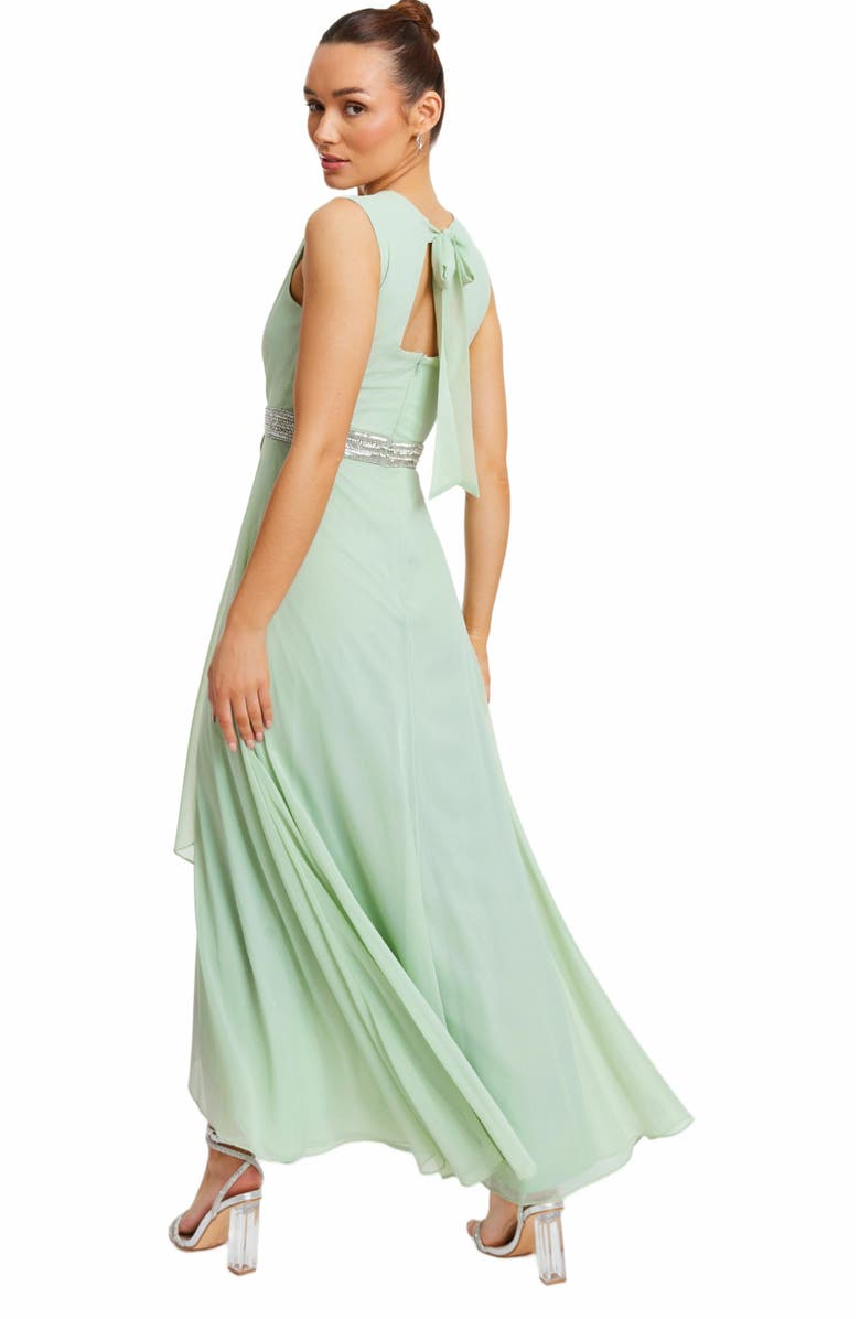 QUIZ Chiffon Embellished Round Neck Evening Dress, Alternate, color, 