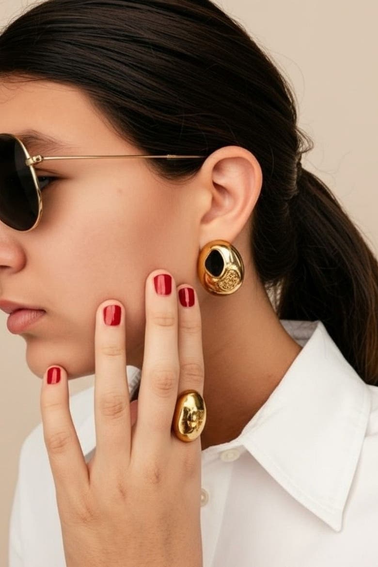 Muse Statement Earrings, Alternate, color, gold