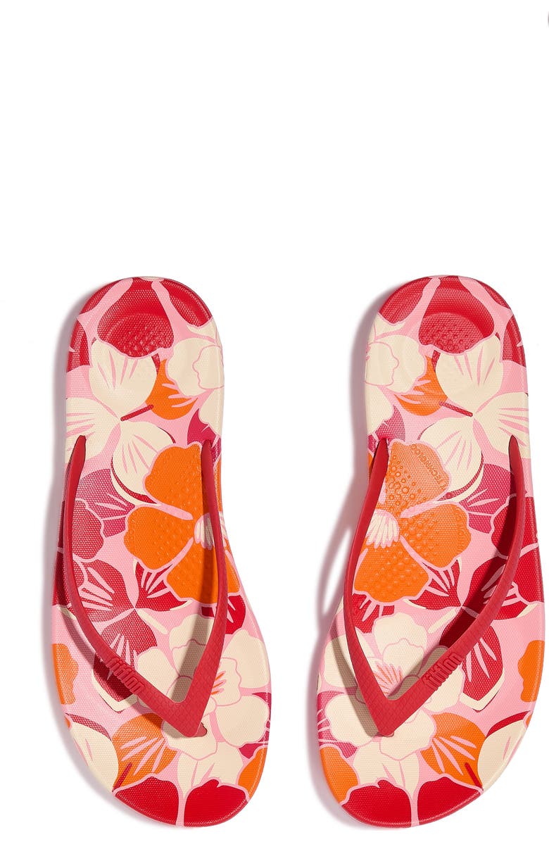 FitFlop iQushion<sup>™</sup> Flowerz Flip Flop, Alternate, color, Redberry Mix