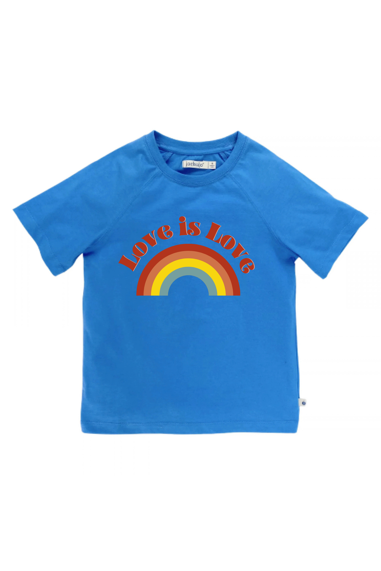 Kids' Organic Cotton Love is Love Graphic T-Shirt, Main, color, Blue