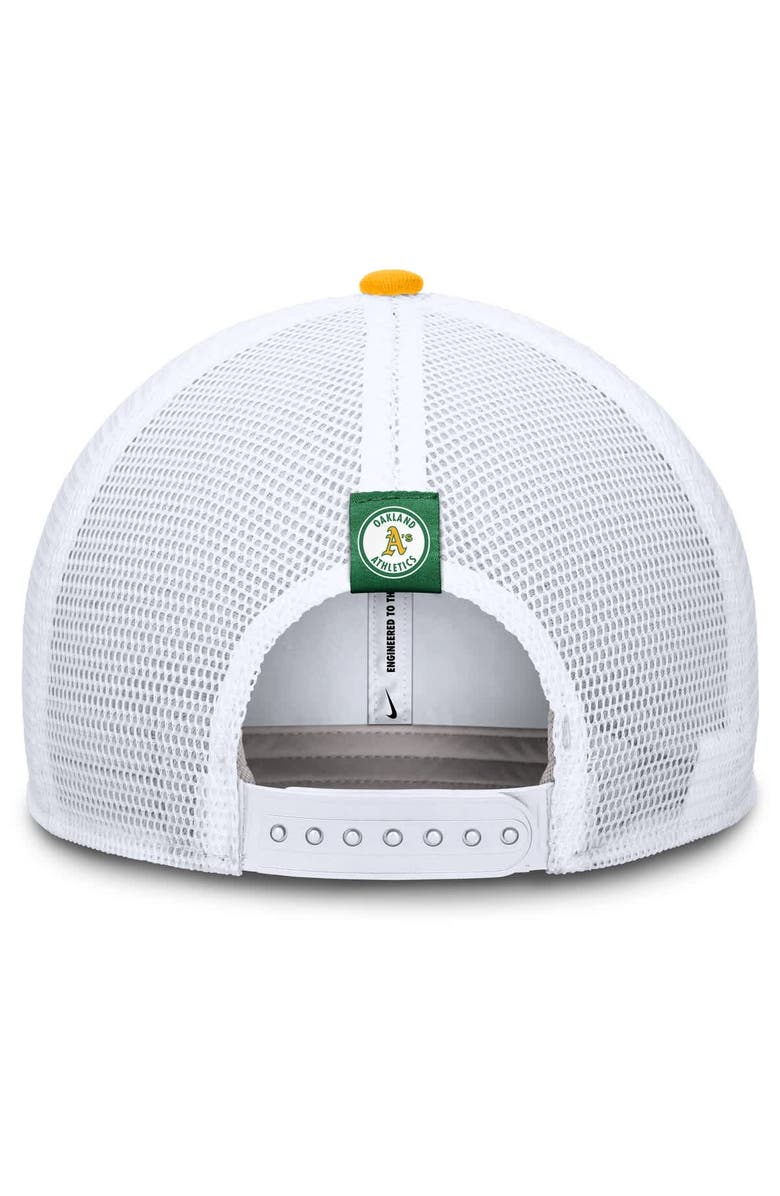 Nike Men's Nike Gold Oakland Athletics Cooperstown Collection Rise Trucker Adjustable Hat, Alternate, color,