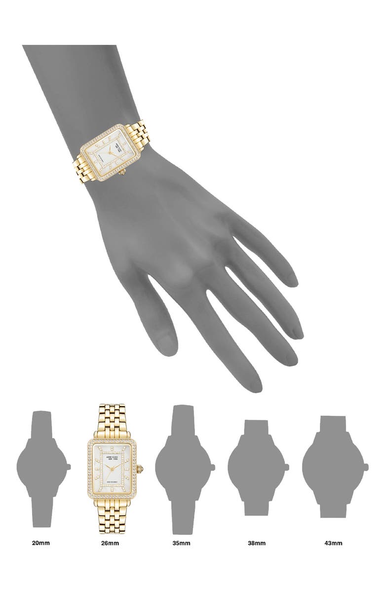 Anne Klein Crystal Bracelet Watch, 26mm x 32mm, Alternate, color,