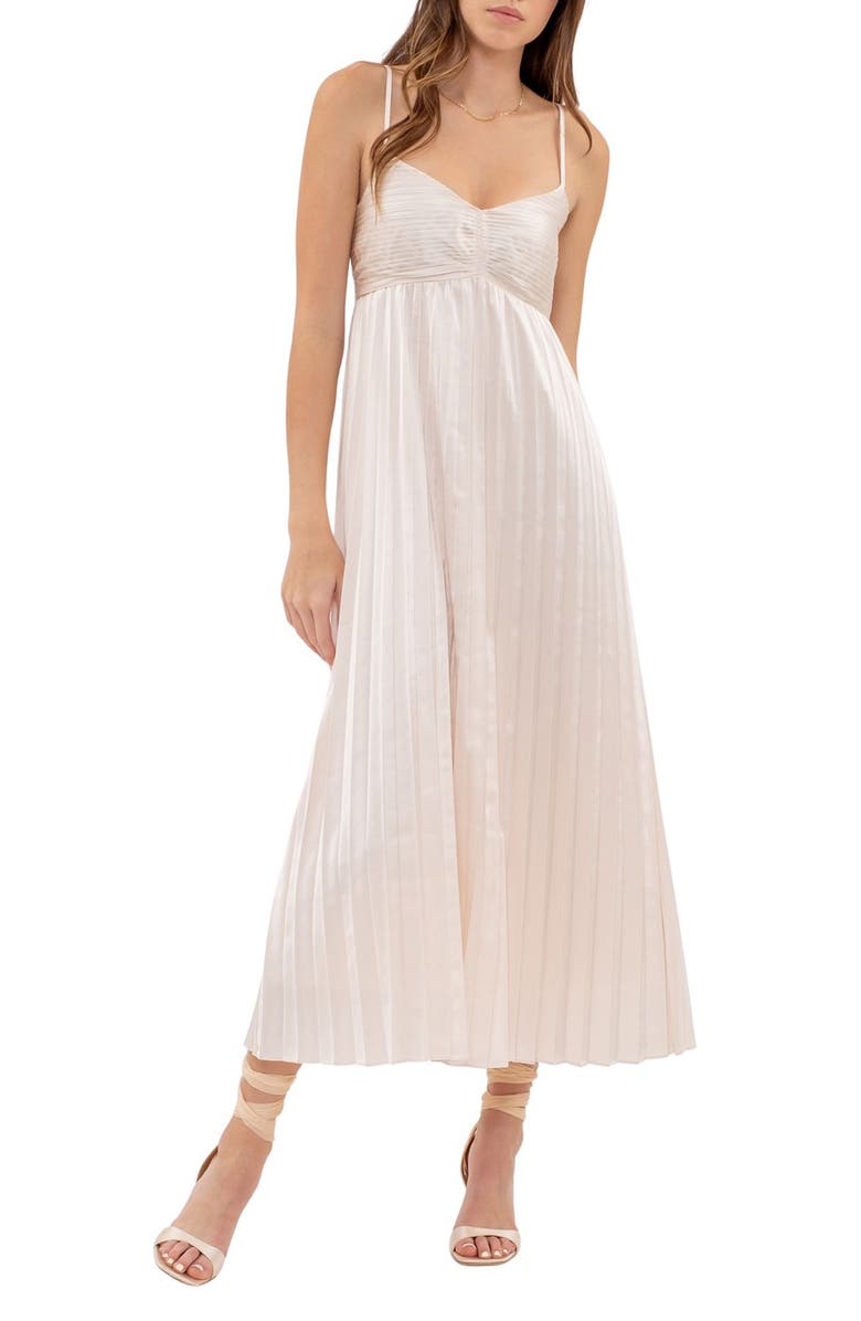 Blu Pepper Pleated Midi Sundress, Main, color,
