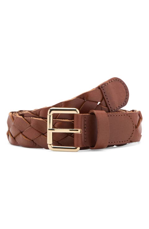 Starring Hailey Bieber Braided Leather Belt