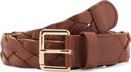 MANGO Starring Hailey Bieber Braided Leather Belt