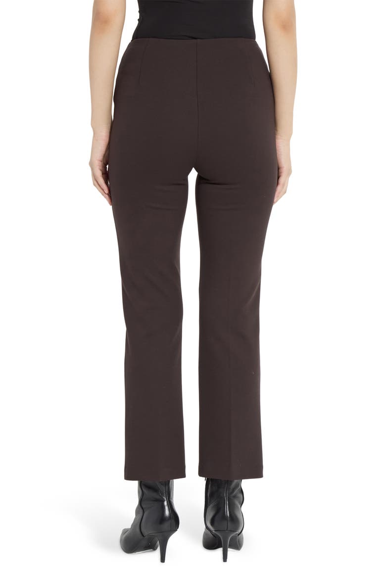 'Lyssentials Elysse Ankle Ponte Pants, Alternate, color, DOUBLE ESPRESSO