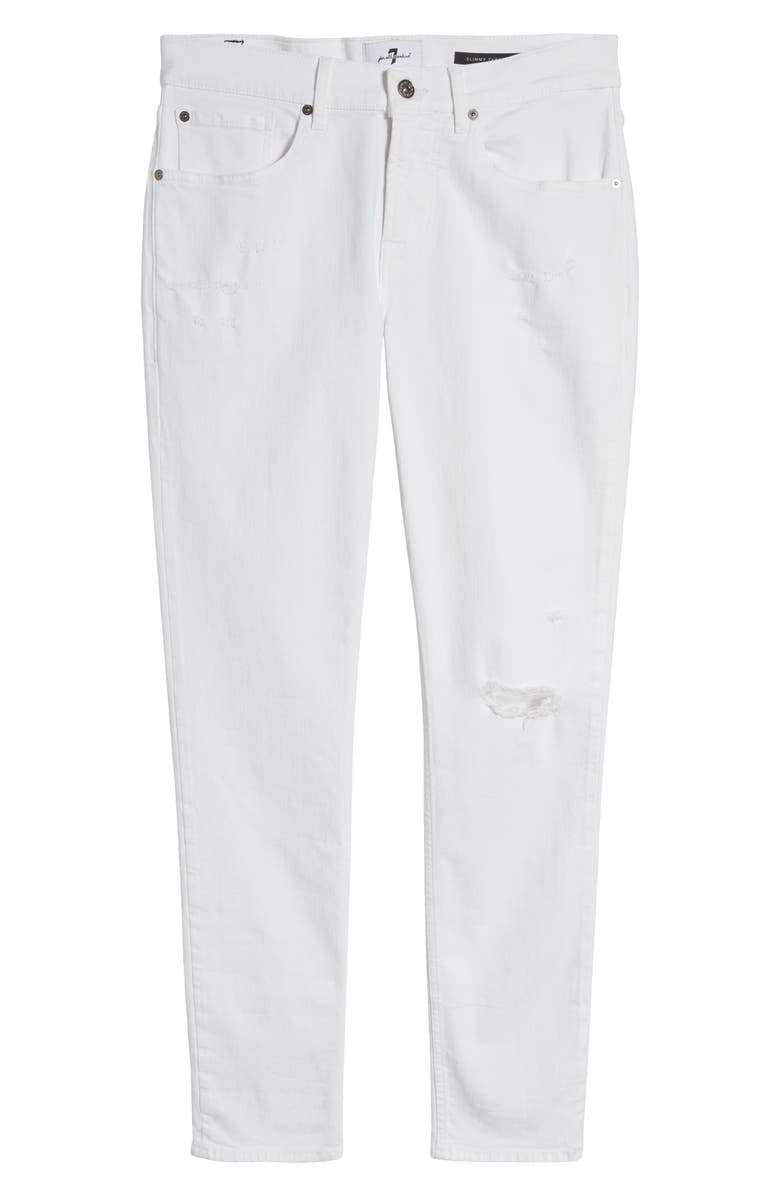 7 For All Mankind Slimmy EarthKind StretchTek Ripped Tapered Slim Fit Jeans, Alternate, color,