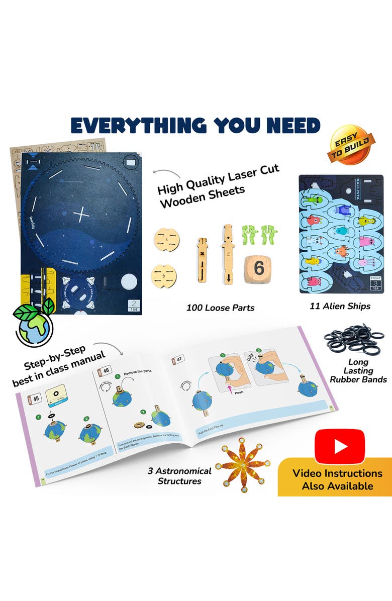 Smartivity Earth Sun Moon Space Stem Wooden Model, Alternate, color,