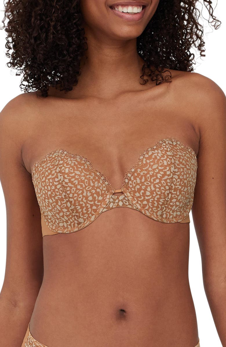 Skarlett Blue Rouse Full Coverage Lightly Lined Strapless Bra, Main, color, Ginger/Ivory