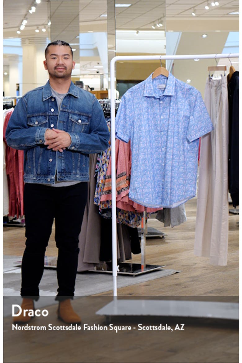 Miles OoohCotton® Leaf Print Short Sleeve Button-Up Shirt video
