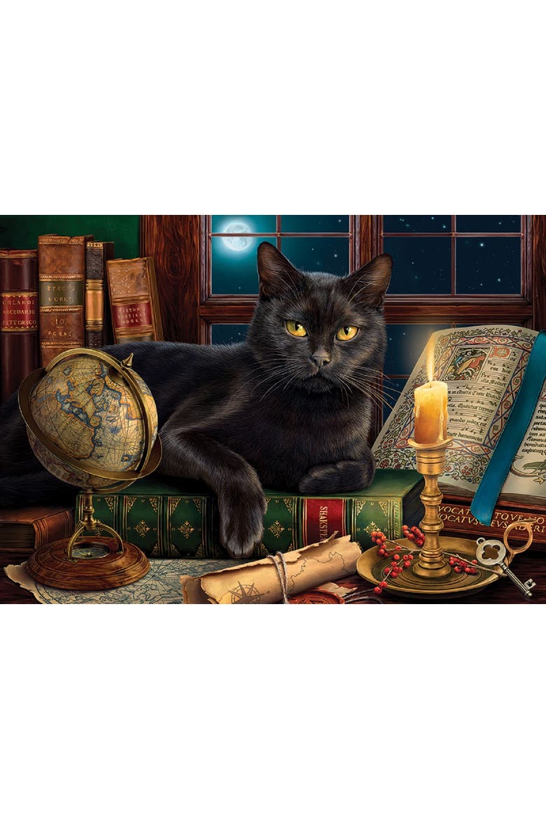 Black Cat by Candlelight 500 piece Jigsaw Puzzle for Adults Large Pieces, Alternate, color, Multicolor