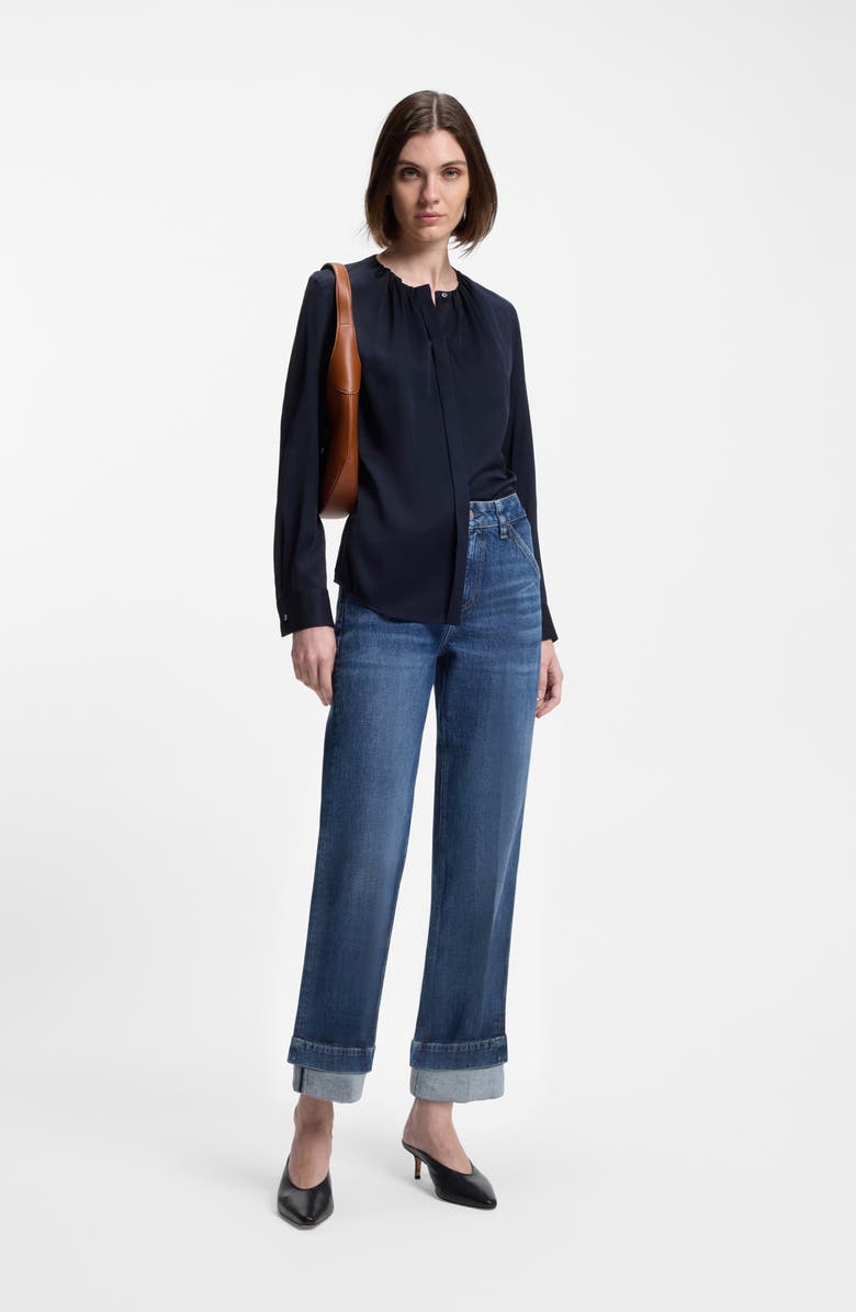 BOSS Parkway Slim Straight Leg Jeans, Alternate, color, Dark Blue