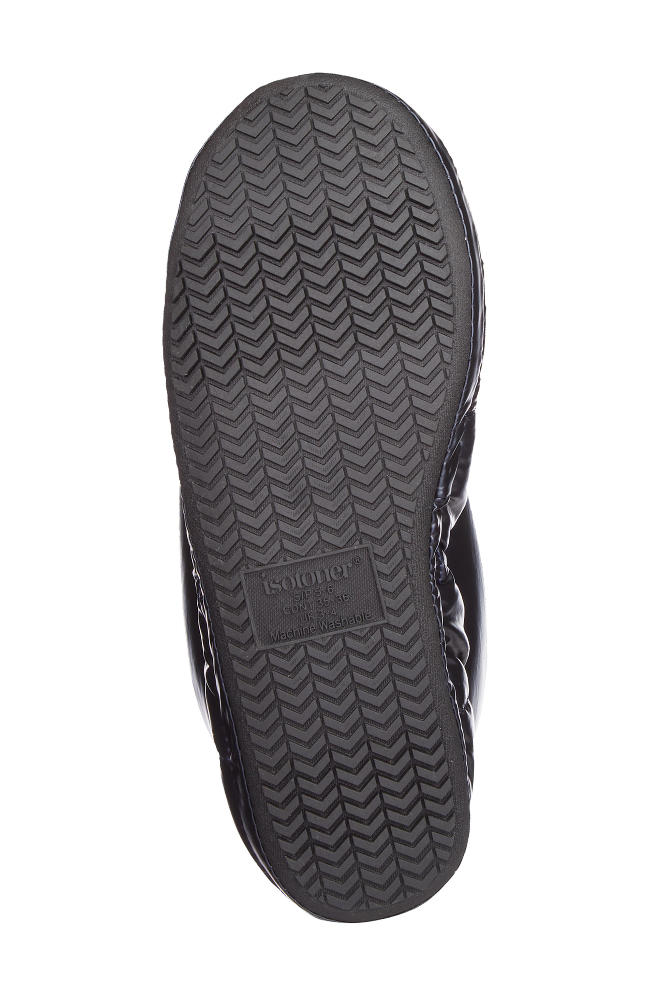 ISOTONER Nylon Puffer Bootie Slipper, Alternate, color, Black