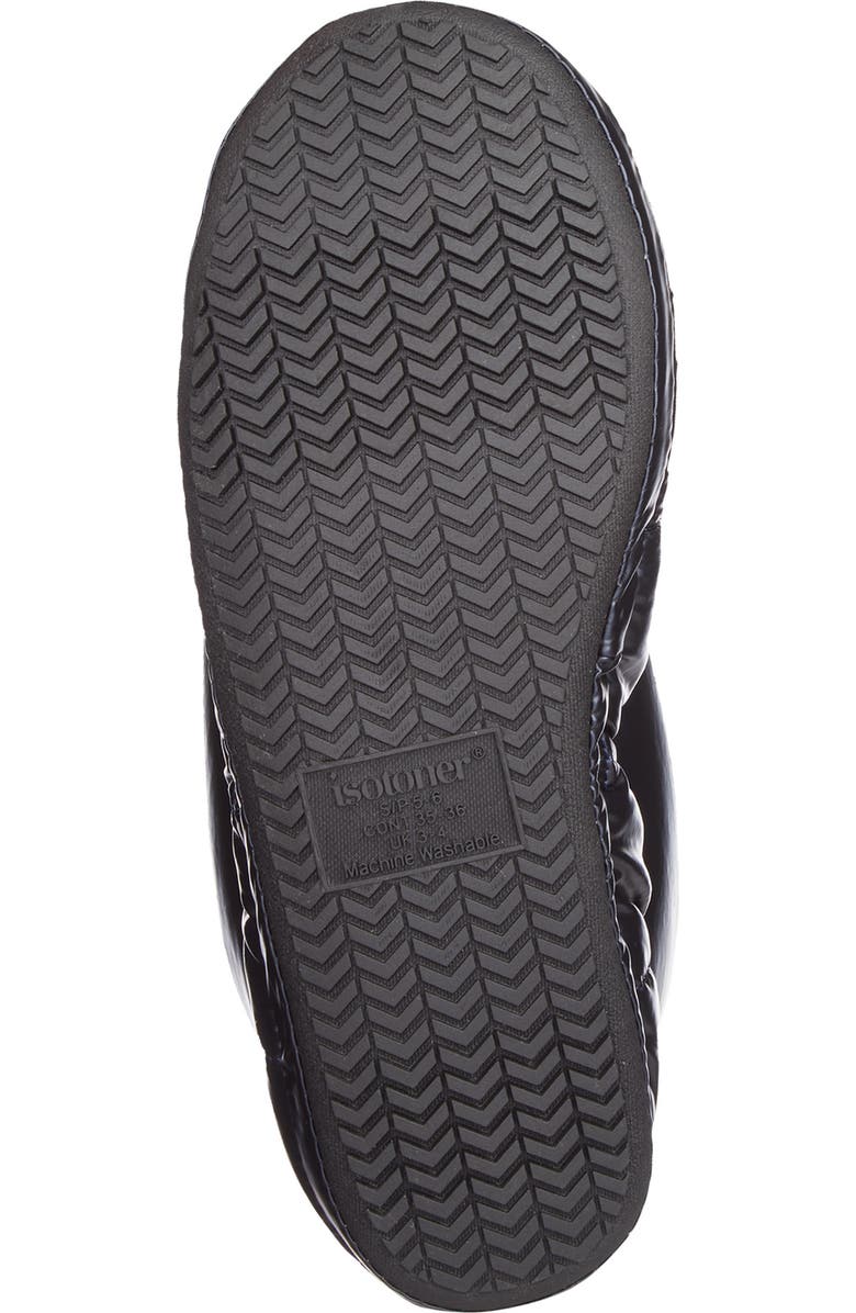 ISOTONER Nylon Puffer Bootie Slipper, Alternate, color, Black