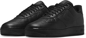 All black air forces with white trim fashion