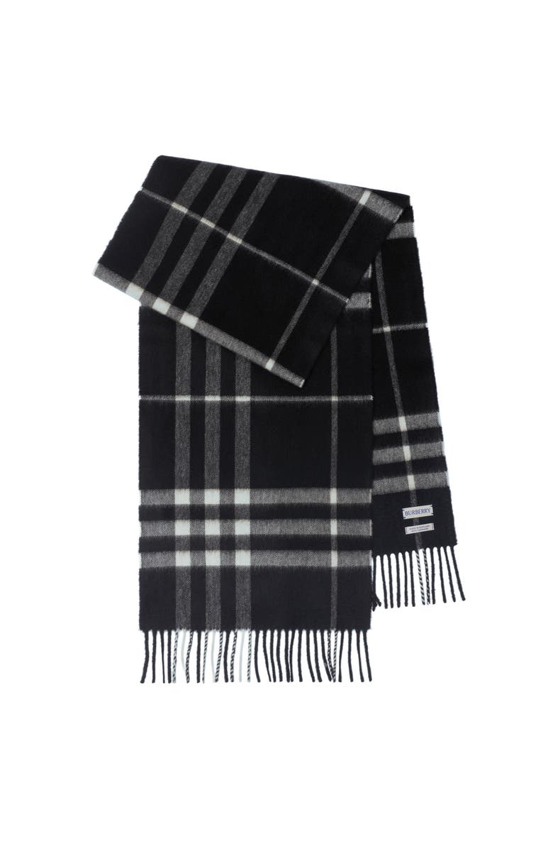 Burberry Check Cashmere Scarf, Main, color, Black/Calico