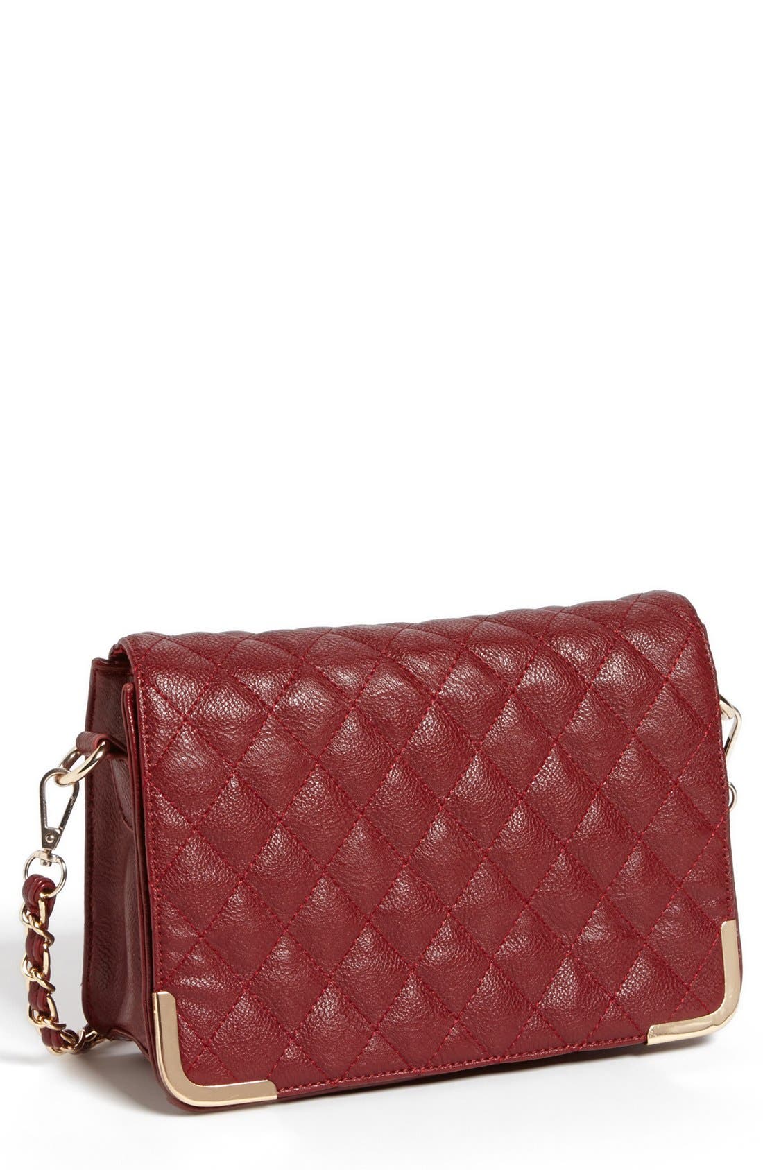 Quilted Crossbody Bag, Main, color, OXBLOOD