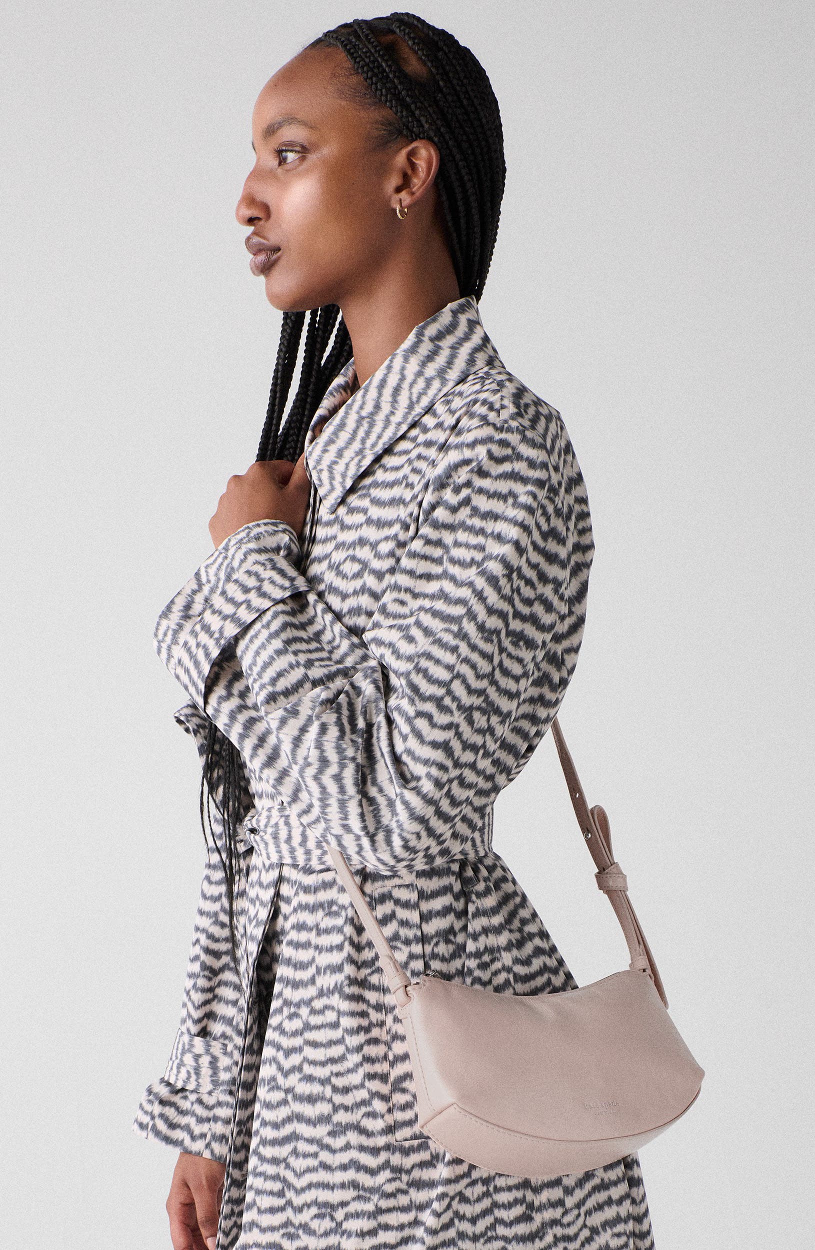 Kate Spade New York loop glazed leather crossbody bag, Alternate, color, Morning Beach