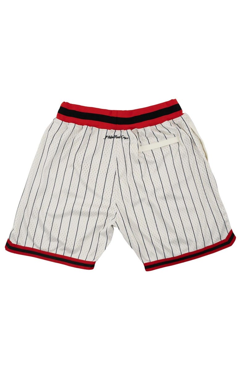 RINGS & CRWNS Men's Rings & Crwns Cream Jacksonville Red Caps Replica Mesh Shorts, Alternate, color, 