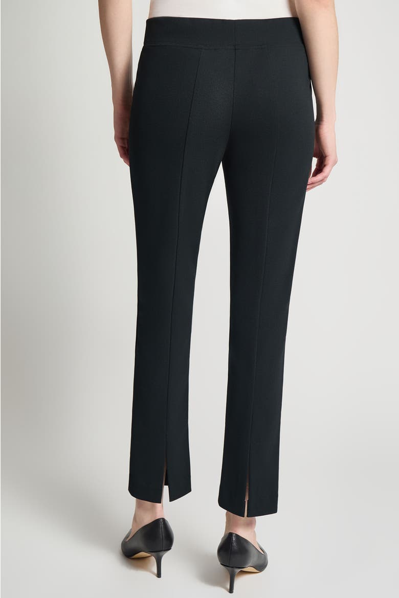 Stretch Deco Crepe Straight Leg Pants, Alternate, color, Black