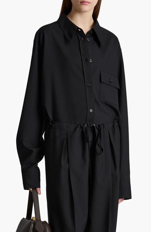 Khaite Yatty Shirt In Tropical Wool In Black