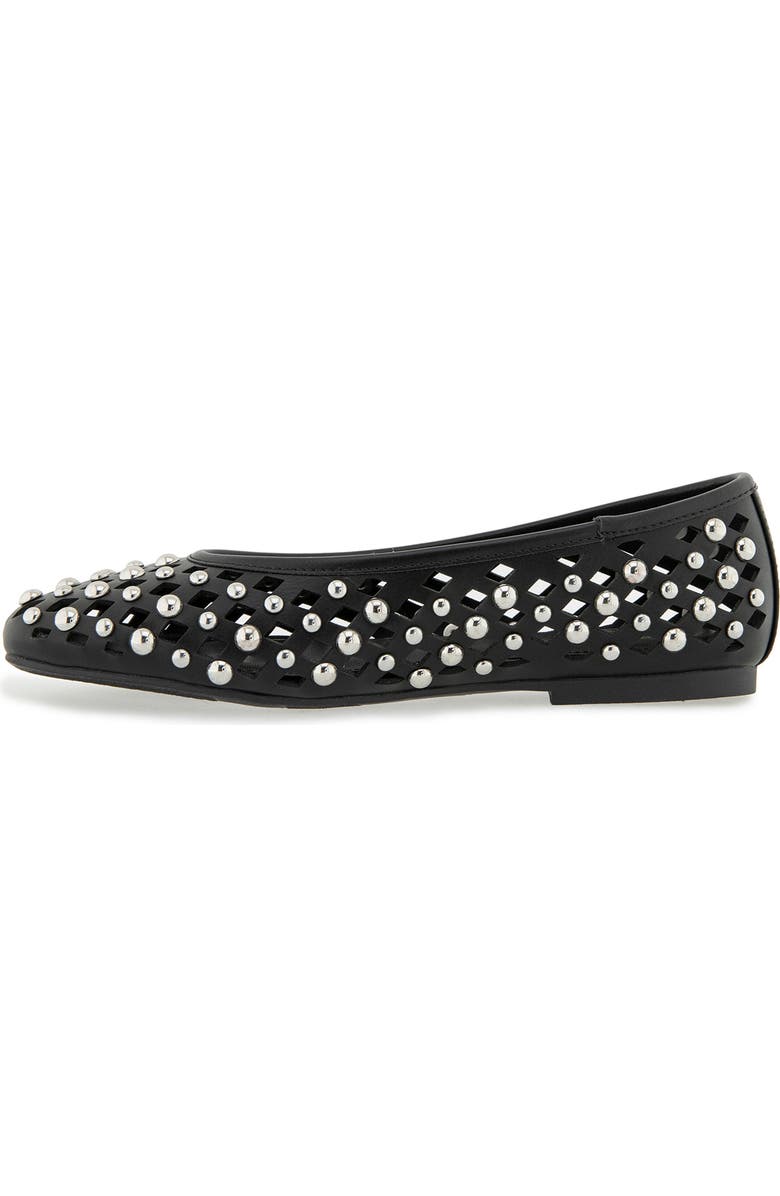 Rebecca Minkoff Delta Studded Flat, Alternate, color, Black
