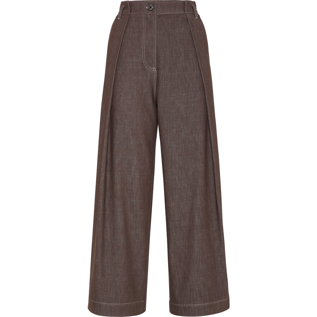 Shop Brunello Cucinelli A-line Trousers In Chocolate