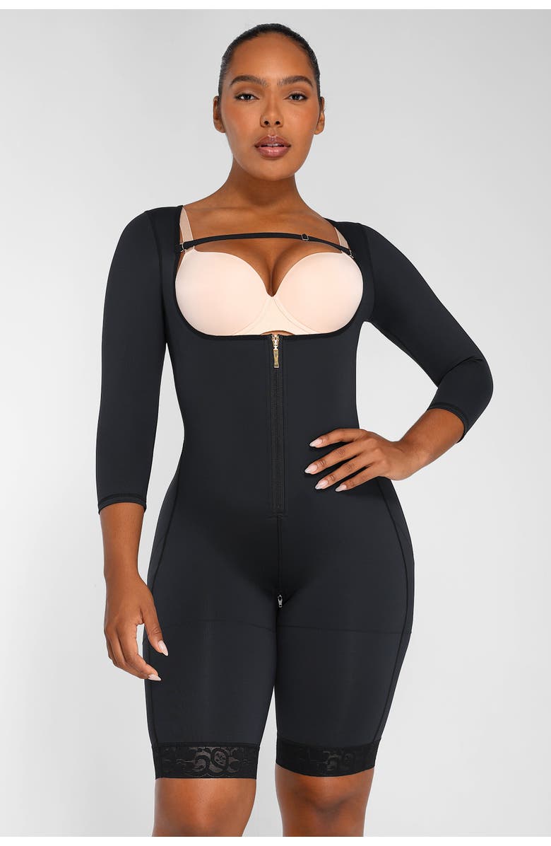 Shapellx AirSlim Open Bust Butt-Lifting Bodysuit, Main, color, Elegant Black