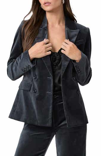 PAIGE Malbec Double Breasted Velveteen Blazer