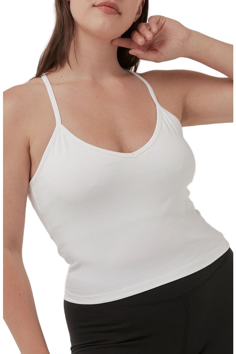 Organic Cotton Everyday Shelf Bra Cropped Camisole 3-Pack, Main, color, White