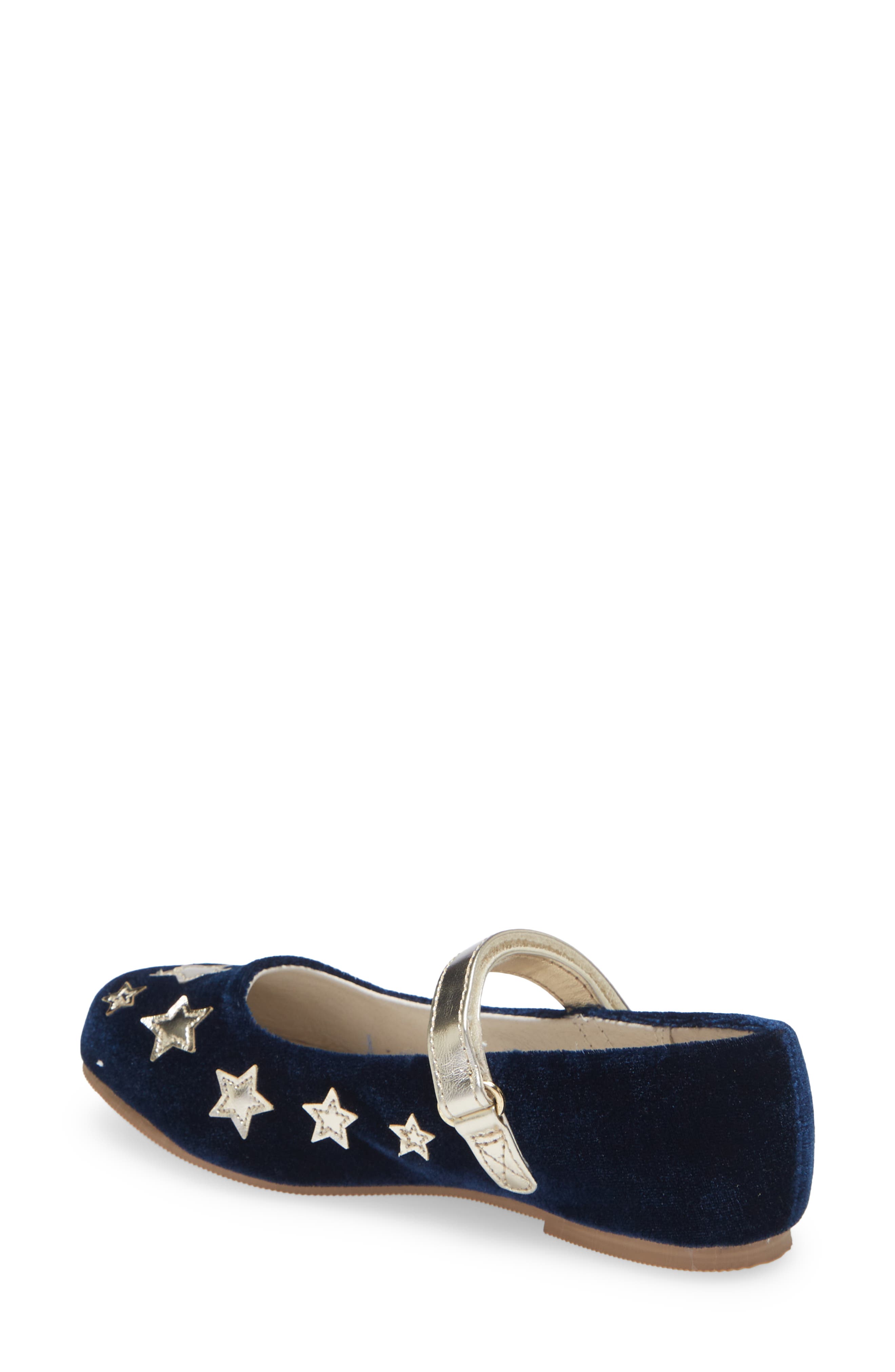 Boden Velvet Mary Jane Flat, Alternate, color, COLLEGE NAVY STARS