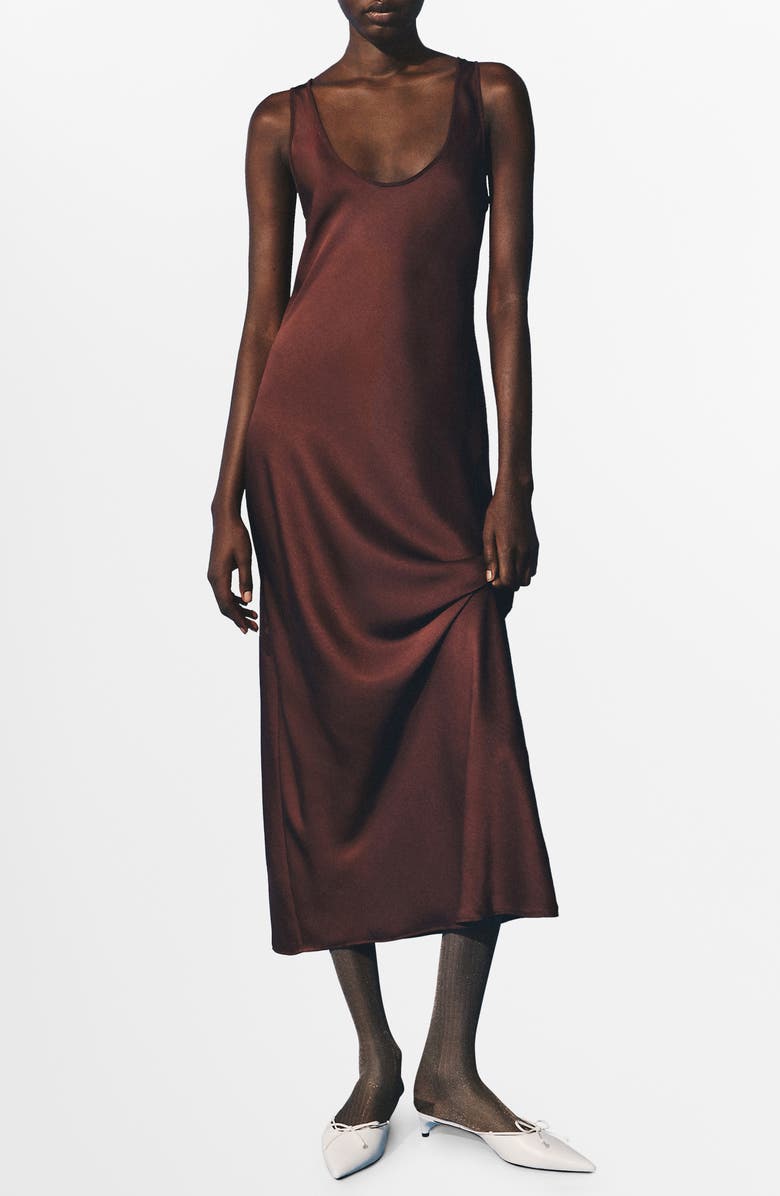 MANGO Luisa Tank Dress, Main, color, Brown