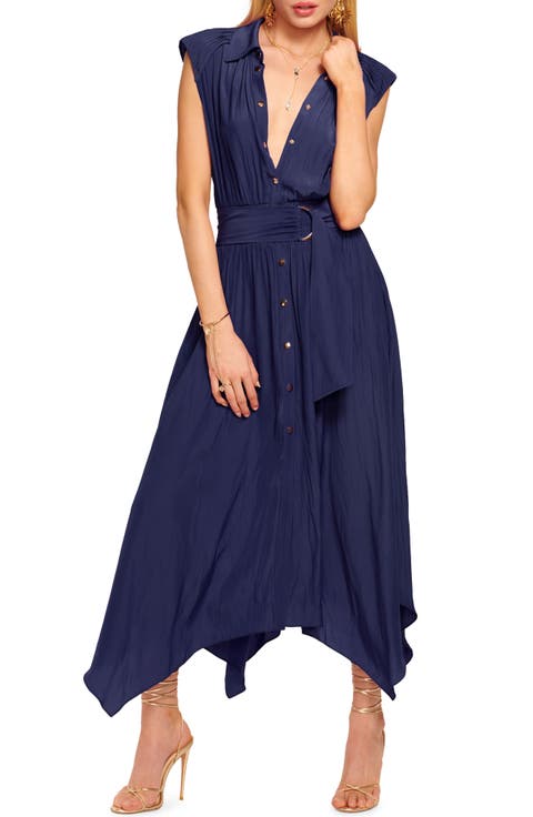 Ivy Sleeveless Asymmetric Hem Shirtdress