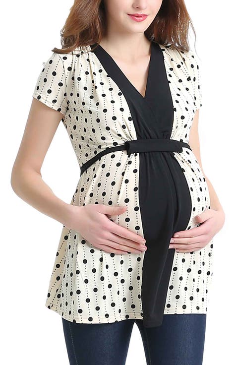Maternity Nursing Polka Dot Print Top