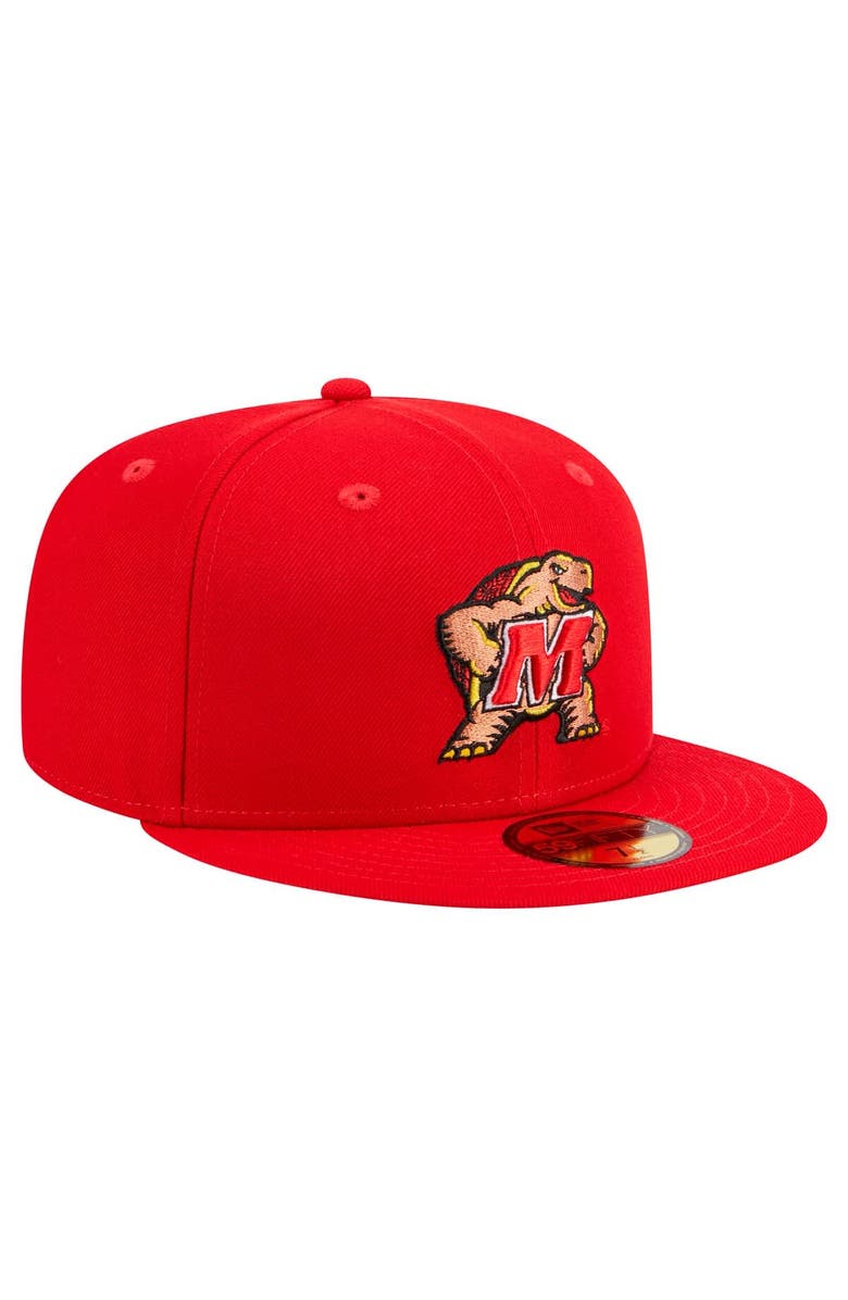 New Era Men's New Era Red Maryland Terrapins 59FIFTY Fitted Hat, Alternate, color, Red