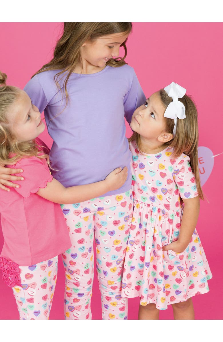 RuffleButts Knit Long Sleeve Ruffle Layering Tee, Alternate, color, Wisteria Purple