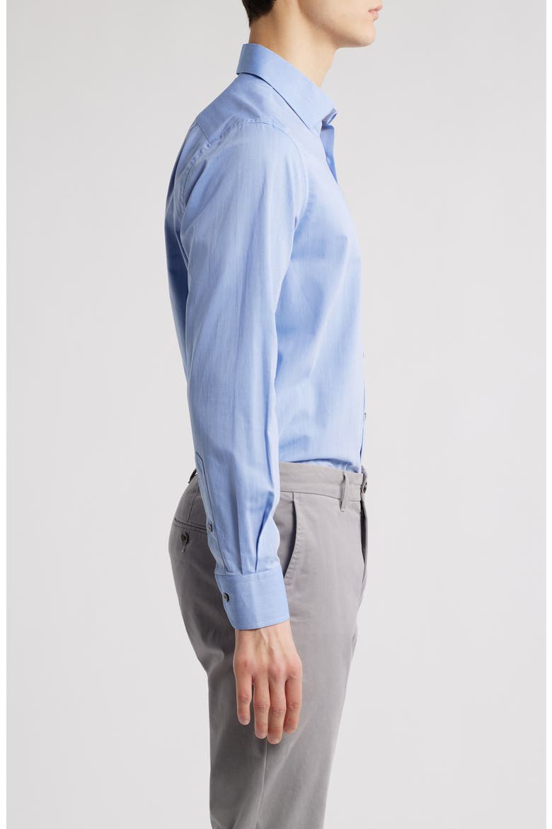 Herringbone Twill Button-Up Shirt, Alternate, color, BLUE