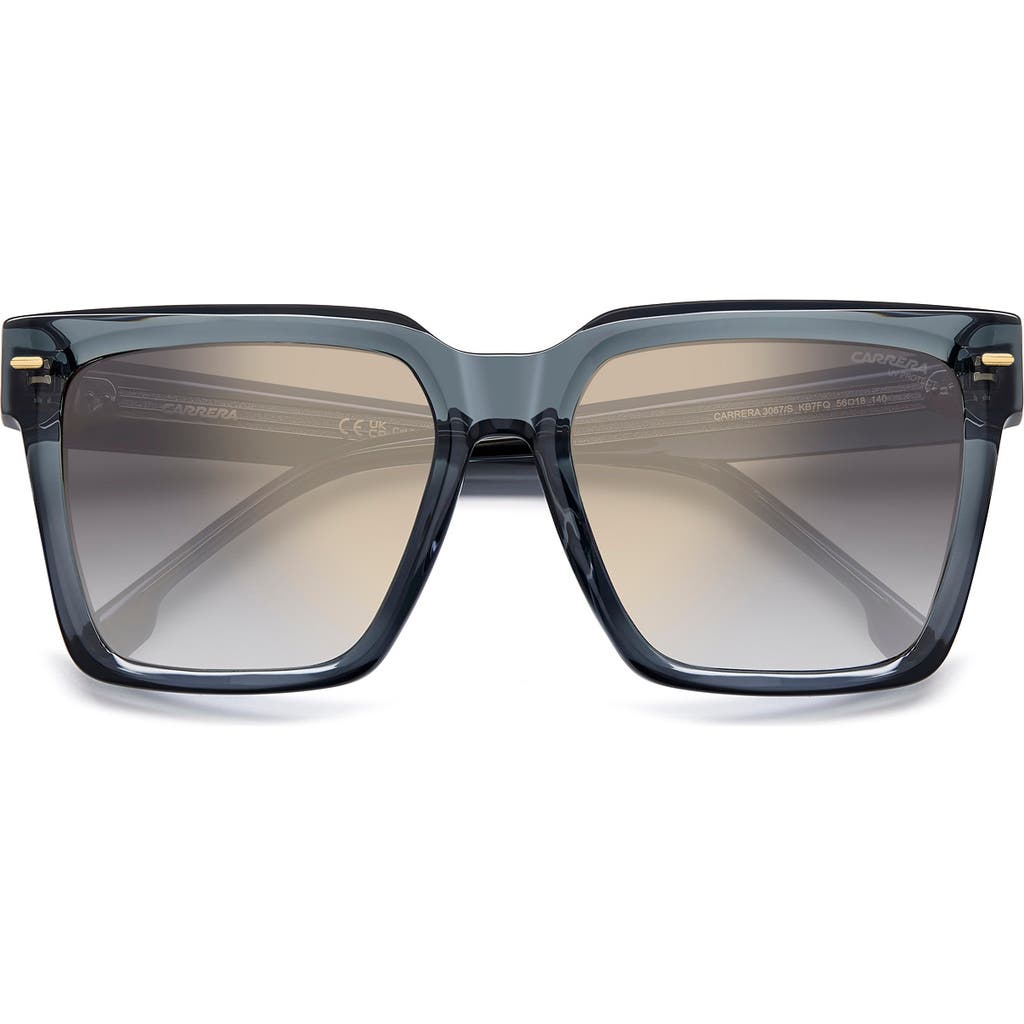 Carrera Eyewear 56mm Gradient Square Sunglasses In Grey/grey