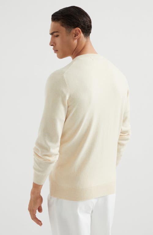 Brunello Cucinelli Crew-neck Ribbed-knit Jumper In Ginger