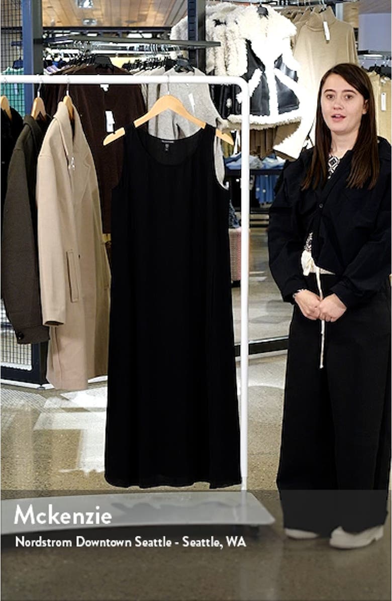 Scoop Neck Silk Georgette Midi Dress, sales video thumbnail