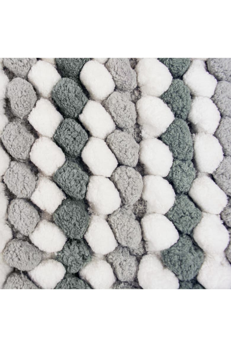Microfiber Chenille Bath Mat Gray Stripe 21x35, Alternate, color, Gray