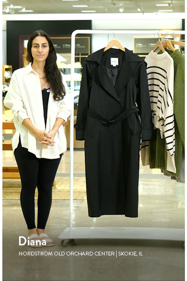 Cotton Blend Trench Coat with Removable Hood video