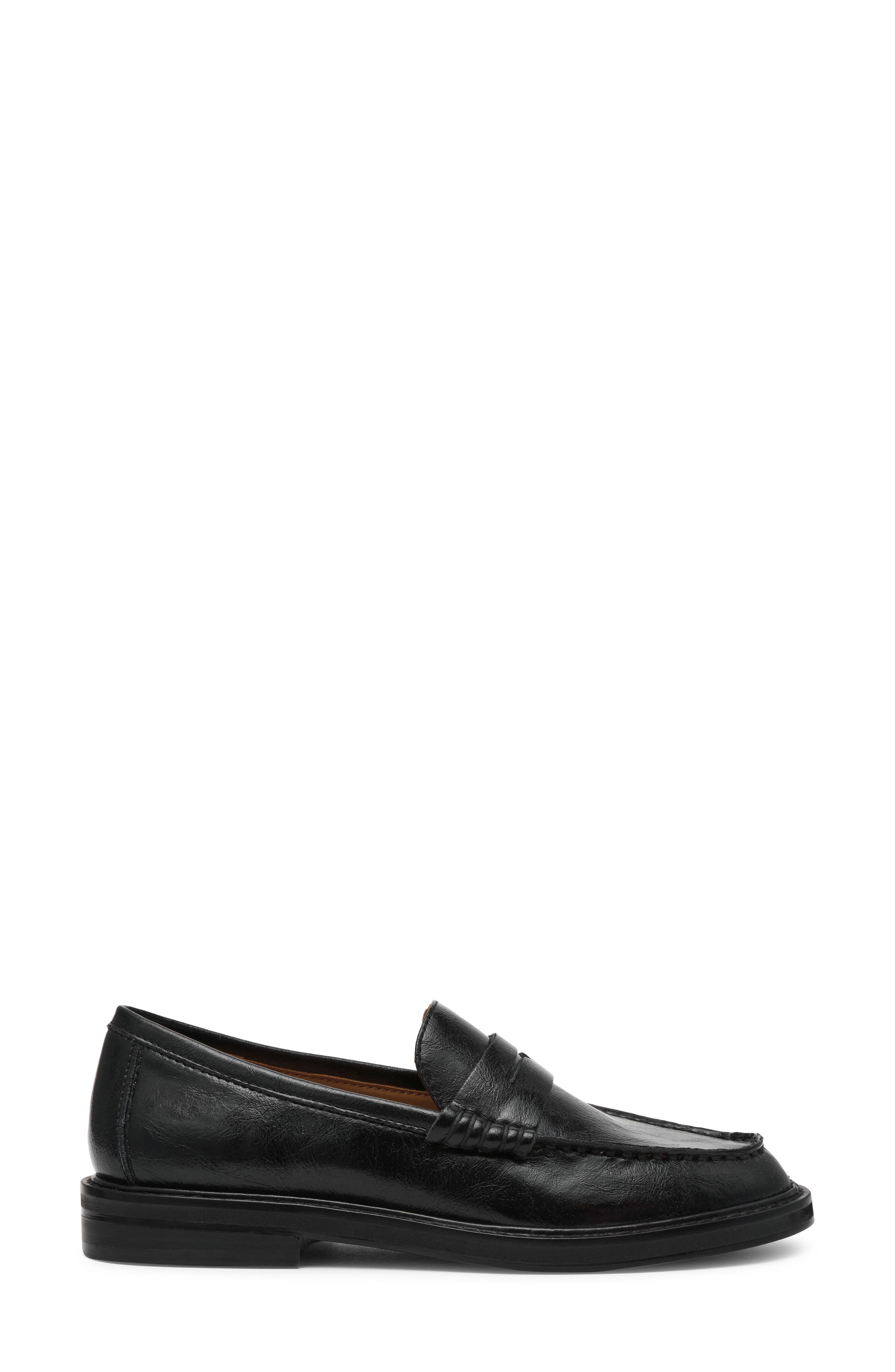 Steve Madden Madison Penny Loafer, Alternate, color, Black Leather