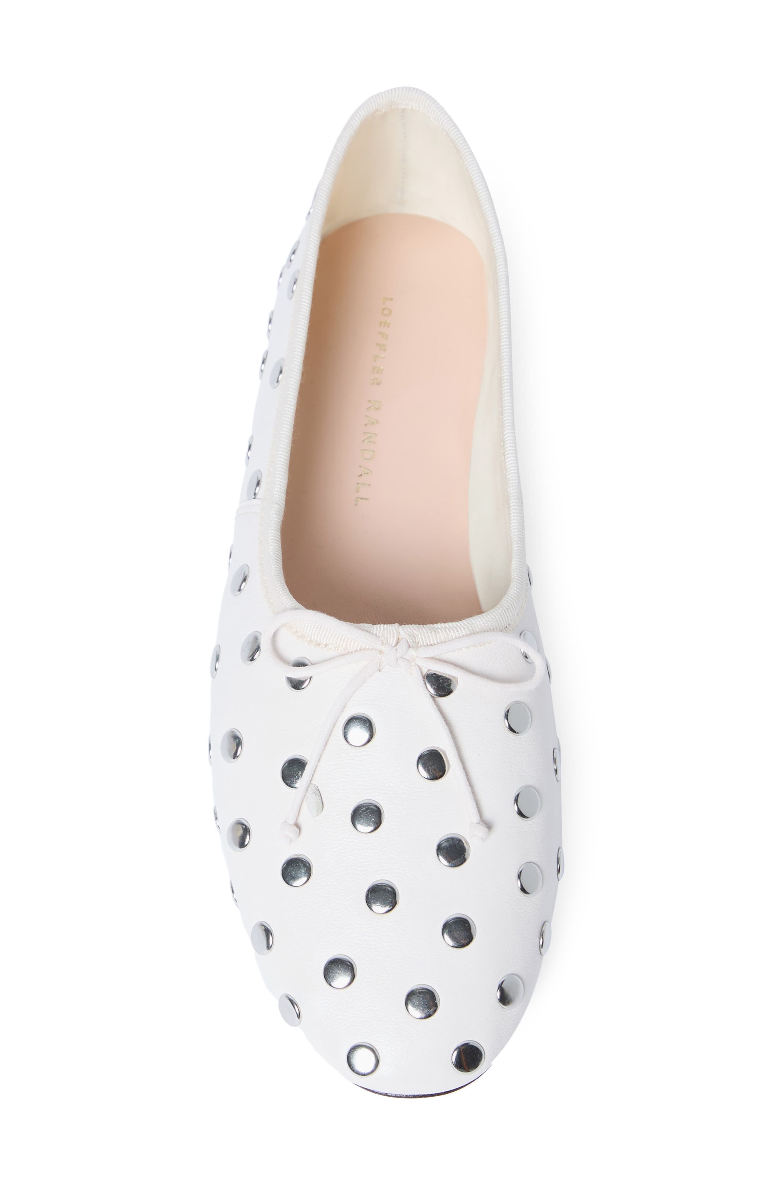 Loeffler Randall Landon Ballet Flat, Alternate, color, Ecru/ Silver