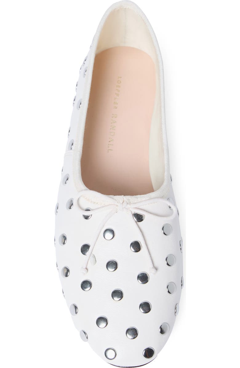 Loeffler Randall Landon Ballet Flat, Alternate, color, Ecru/ Silver