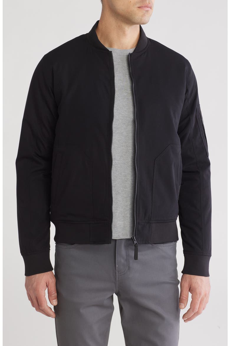 Padded Bomber Jacket, Main, color, BLACK