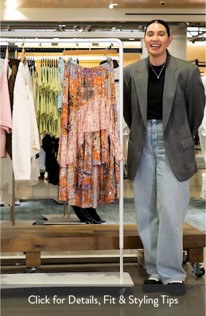 Sassy Floral High Low Tiered Midi Skirt, sales video thumbnail
