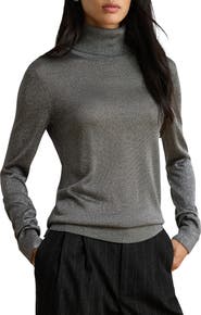 Lauren Ralph Lauren Metallic Turtleneck Sweater